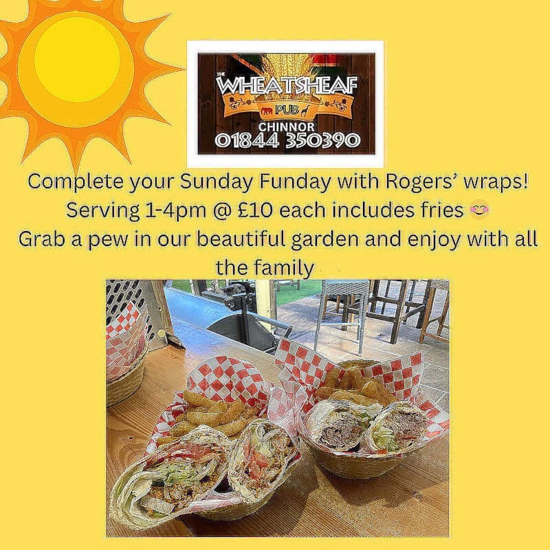 Complete your Sunday Funday with Rogers’ wraps! Serving 1-4pm - 1